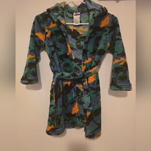 Kids Jurassic Park Dinosaur Print Hooded Pajama Robe